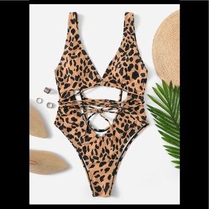 Cheetah one piece swimsuit